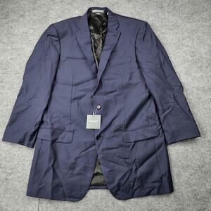 Indochino Blazer Mens 42 Blue Wool Newbury Two Button Jacket Coat Classic Career